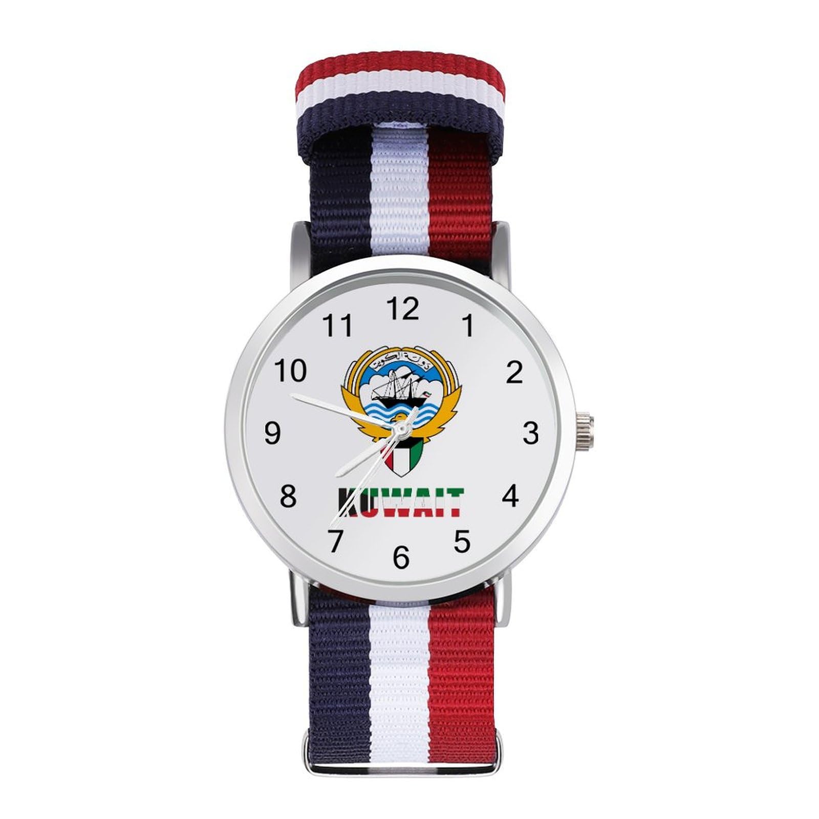Kuwait Flag Kuwaiti National Emblem Funny Wrist Watches for Men Women Fashion Graphic Watch for Work Workout