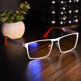 Arozzi - Visione VX800 Blue Light Blocking Computer and Gaming Glasses - Anti-Glare, UV Protection - White