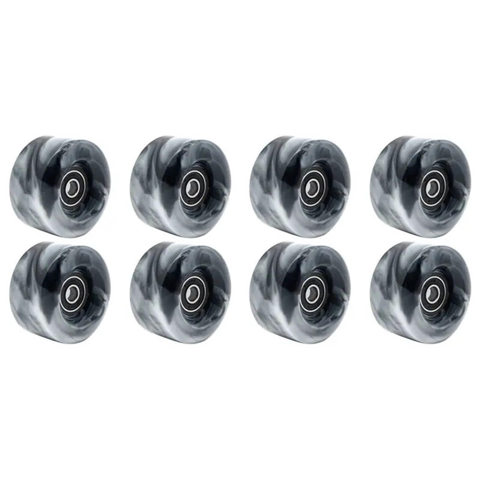 Longboard Lot de 8 roues de skateboard avec roulements pour patinage à double rangée et skateboard 32 mm x 58 mm 82 A, noir