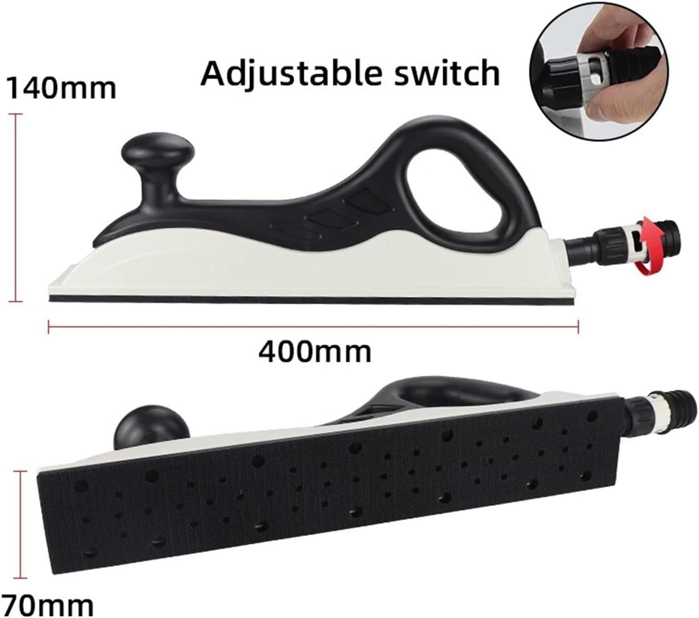 Manual Sanding Block Dust Extraction Hand Sandpaper Holder Dust Free Sanding Pad For Abrasive 70 * 125mm 70 * 198mm 70 * 400mm(70x400mm black)