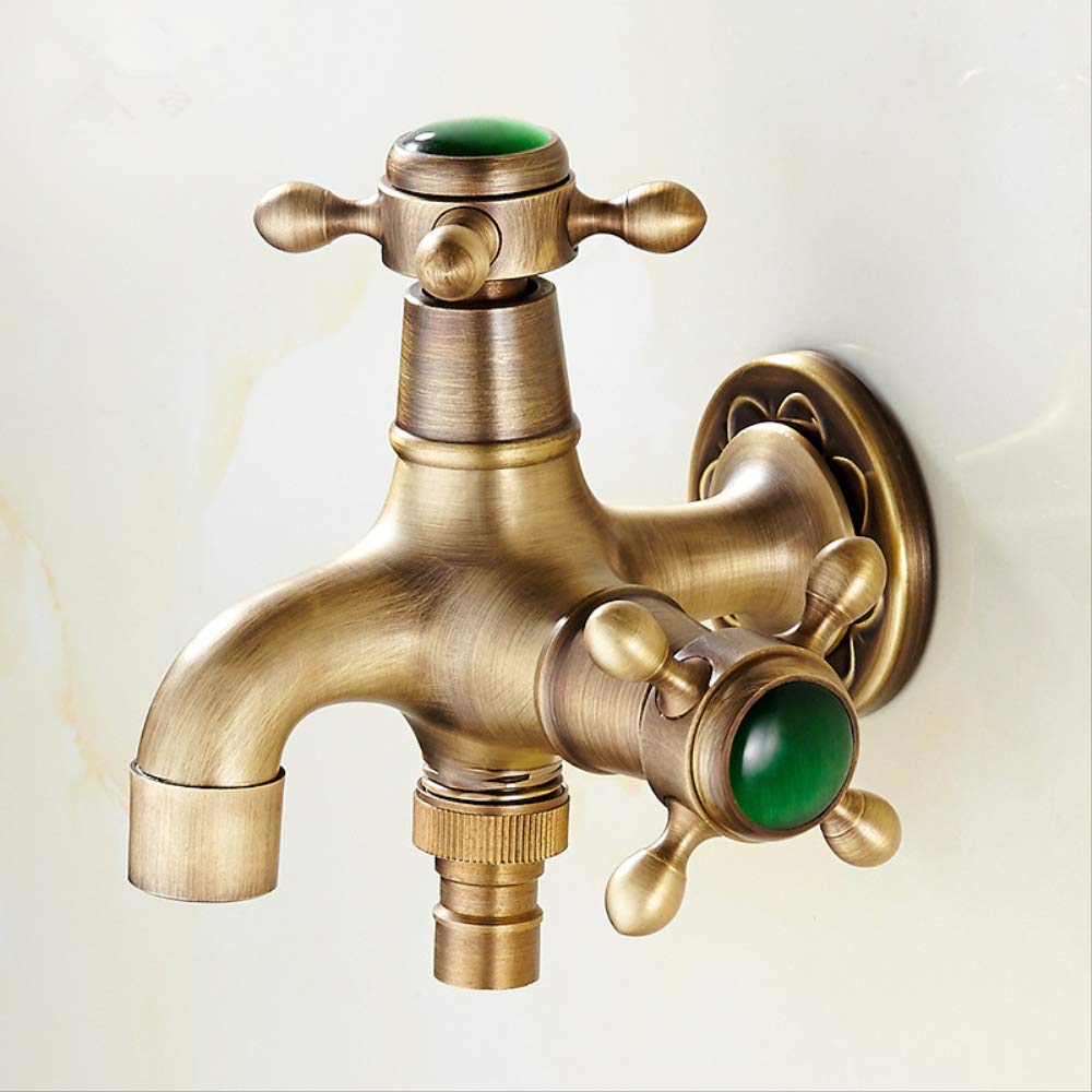 Xazlbiw A Decorative Outdoor Faucet Garden Bibcock Tap Natural Emerald Bathroom Washing Machine Mop Syx001