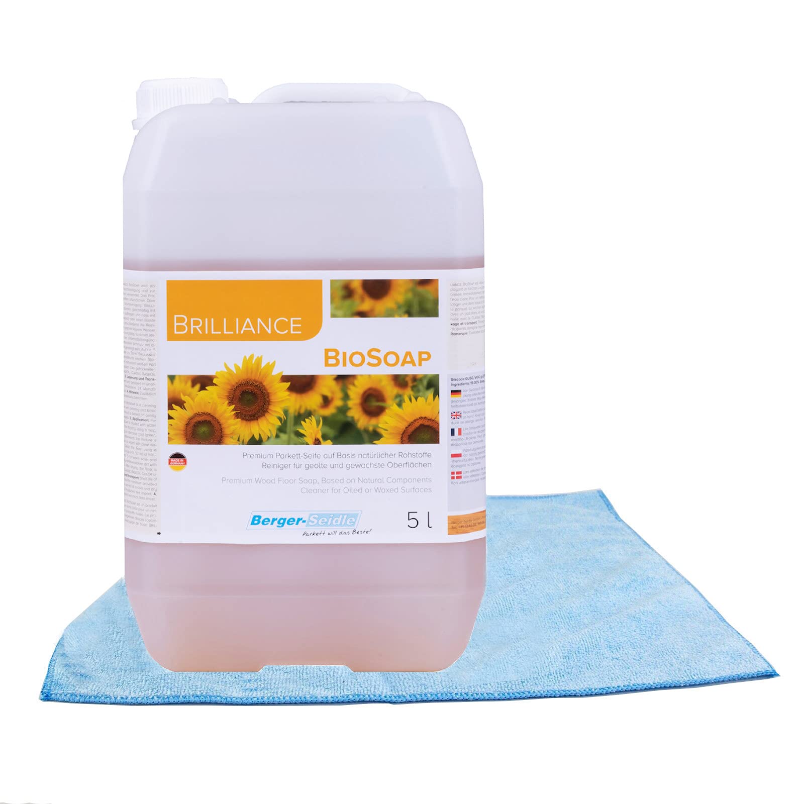Berger seidle parqué Cuidado Juego Classic biosoap Madera Suelo de jabón parqué pfege Medio Transparente + suave Premium Gamuza