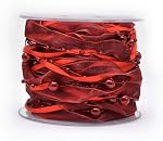 10M Artificial Bead Pearl Ribbon Chiffon Ribbon and Organza Lace Trims for Wedding Flower Christmas Tree Decoration Sewing Craft Packaging (Rose)