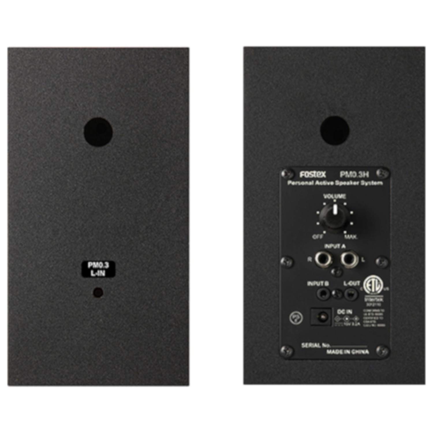 Pair of Fostex PM03HB 2-way Powered Studio Monitors with 3'' Woofer