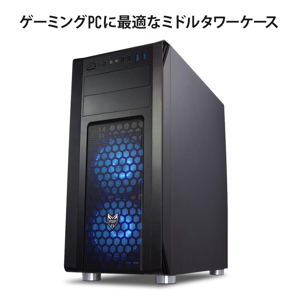 Amazon | オウルテック FSP製 PCケース ミドルタワーケース Blue LED 
