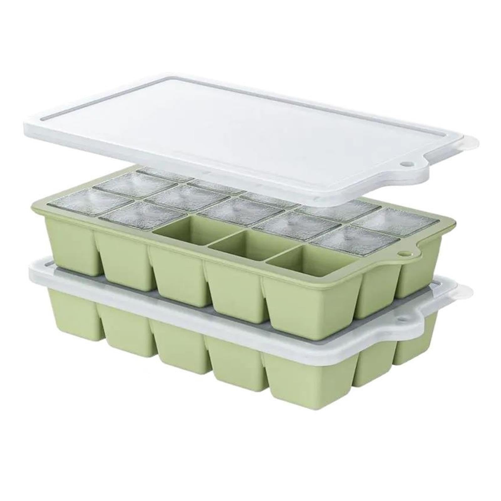 Stampi for cubetti di ghiaccio in silicone da 2 pezzi 15 griglie