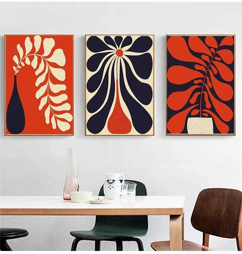 Tableau abstrait bohème pour habiller un grand mur blanc de chambre