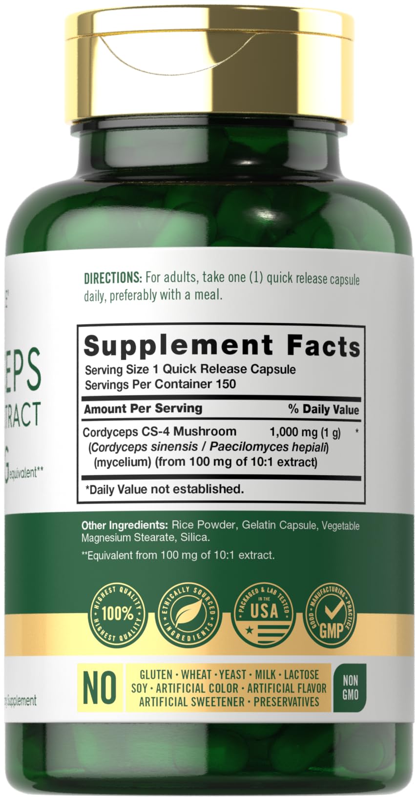 Carlyle Cordyceps Mushroom Capsules | 150 Count — Amazon image 2