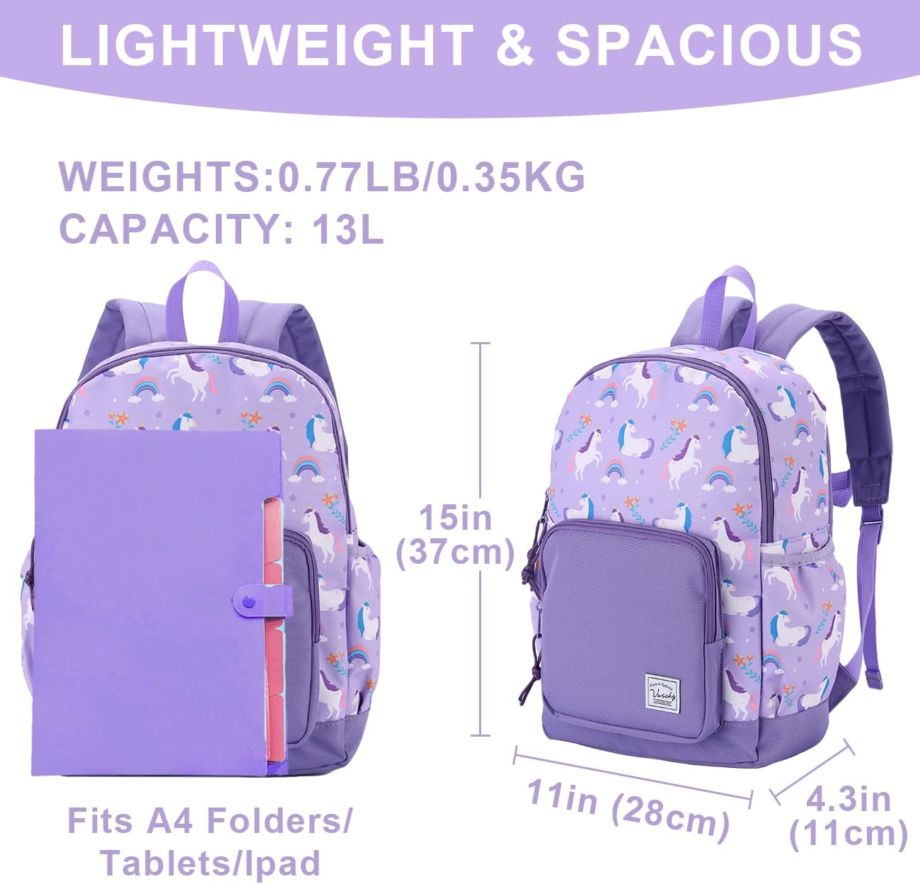 VASCHY Kids backpacks, Cute Lightweight Water Resistant Preschool Backpack for Boys and Girls Chest Strap | Cute, Lightweight, Water Resistant, Chest Strap - Image 2