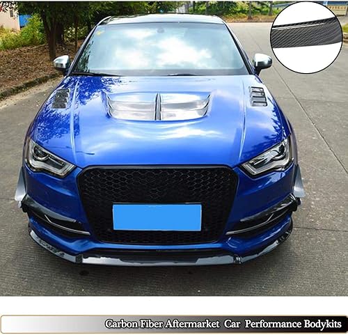 Miniatura 2 de WASHLA Parachoques delantero Canard Ventilaciones encaja Audi A3 Sline S3 Sedan y Convertible 2014 2015 2016 Fibra de Carbono CF Fender Scoop