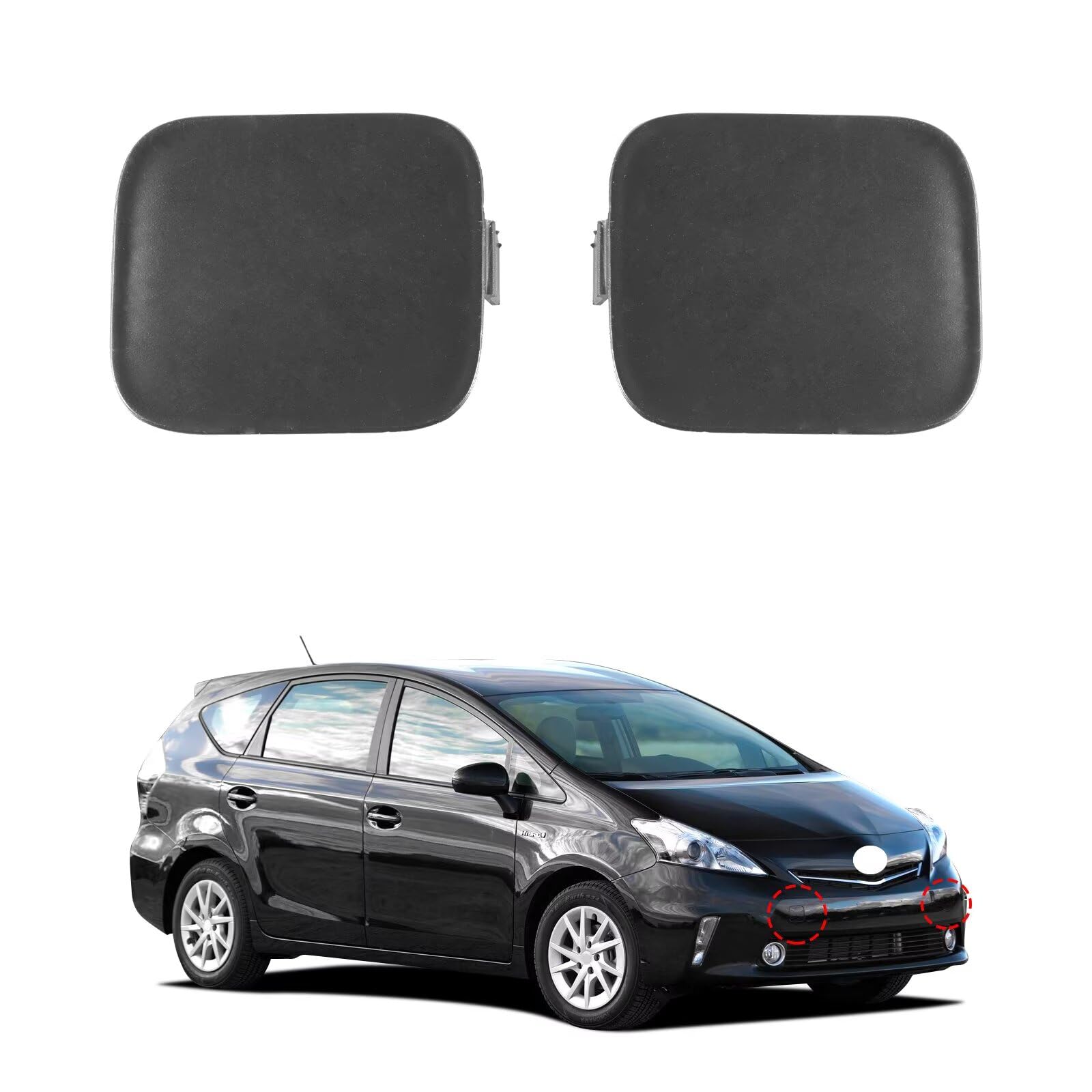 Photo 1 of CZShiYue Car Front Bumper Tow Hook Cover Cap Towing Eye Fit for Toyota Prius V 2012 2013 2014 (Unpainted,Left Driver Side) 52128-47902 52127-47902
