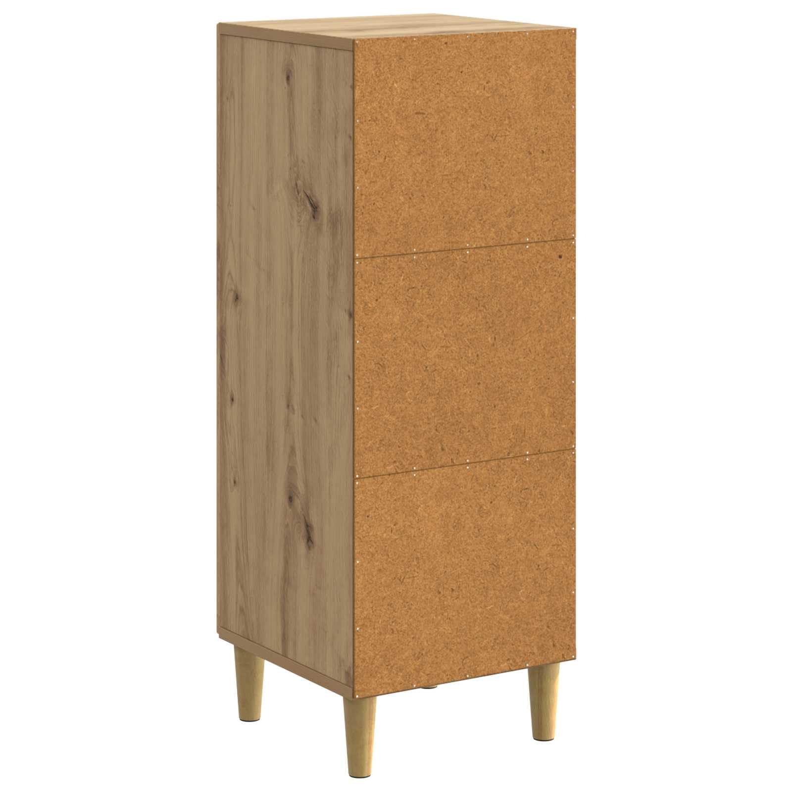 Générique Bufet dębowy rzemieślniczy 33 x 34,5 x 90 cm drewno inżynieryjne, nowoczesne meble w stylu vintage, z półkami i drzwiami 90°, do przechowywania salonu