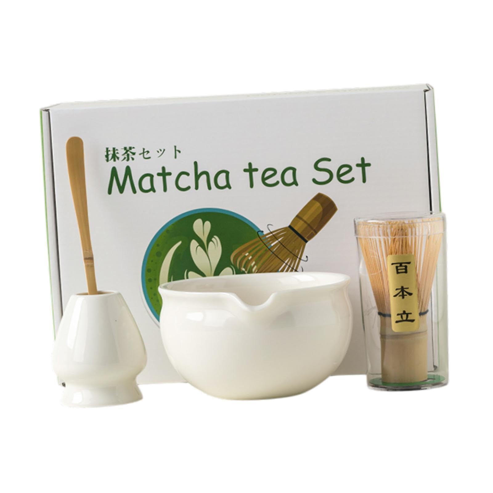 ATORSE™ 4X Matcha Set Handmade Elegant Modern Japanese Tea Ceremony for Kitchen Home Gloss White|Home & Garden|Food & Beverages|Tea 3