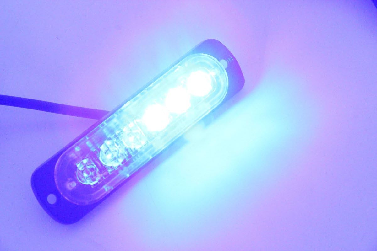 GPPOWER Universal super thin 6-LED Amber/White 19-Flashing Mode Car Truck Warning Caution Emergency Construction Strobe Light Bar (1pc)