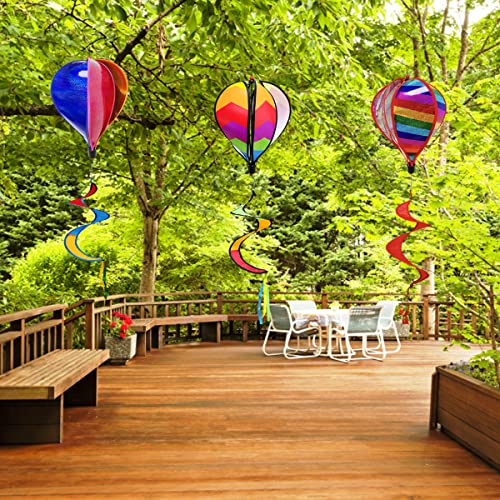 CAXUSD Lot De 2 Moulins à Vent Décoratifs En Forme De Montgolfière Pour Cour, Installation Facile, Décoration Extérieure/intérieure - 10