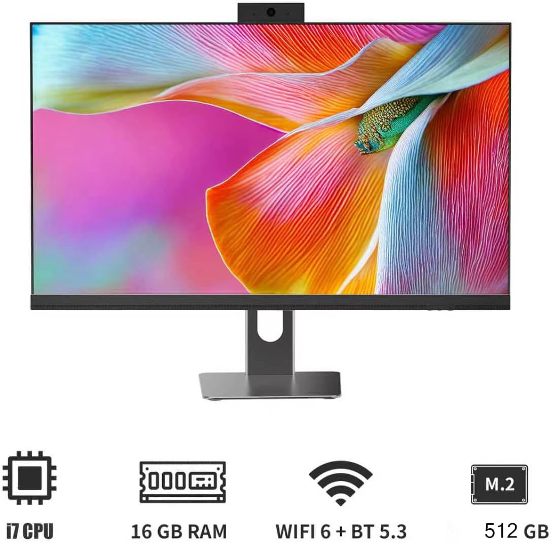 27" All-in-One Desktop Computer, i7 CPU, 16GB RAM, 512GB SSD, Win 11 Home image 2
