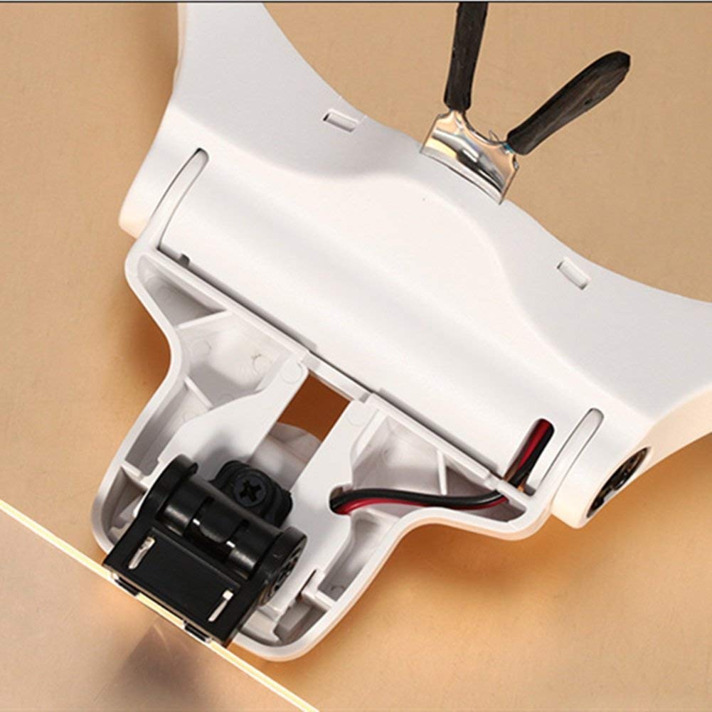 Lupen, Kopfhand-Lupenbrille, 4 Paar, HD-Linse, 1 x, 1,5 x, 2 x, 2,5 x, 3,5 x, mit LED-Lampe, Lesebeleuchtung, Lupe, das Geschenk, der Neue Fortschritt