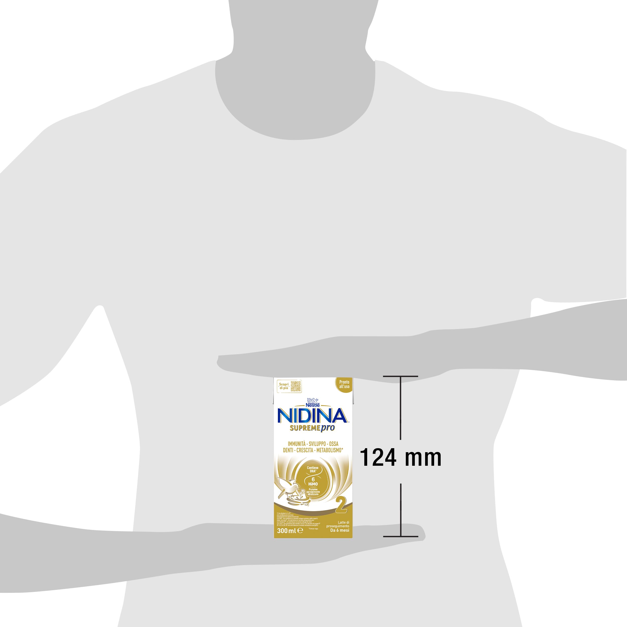 NIDINA SUPREMEpro 2 Latte di Proseguimento Liquido da 6 mesi, 12 Brick da 300ml (3,6L)