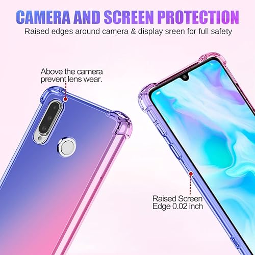 Miniatura 2 de Funda para Huawei P30 LiteNova 4E MAR-LX3A Linda Funda para Niñas Mujeres, Gradiente Delgada Antiarañazos Suave TPU Funda protectora a prueba de