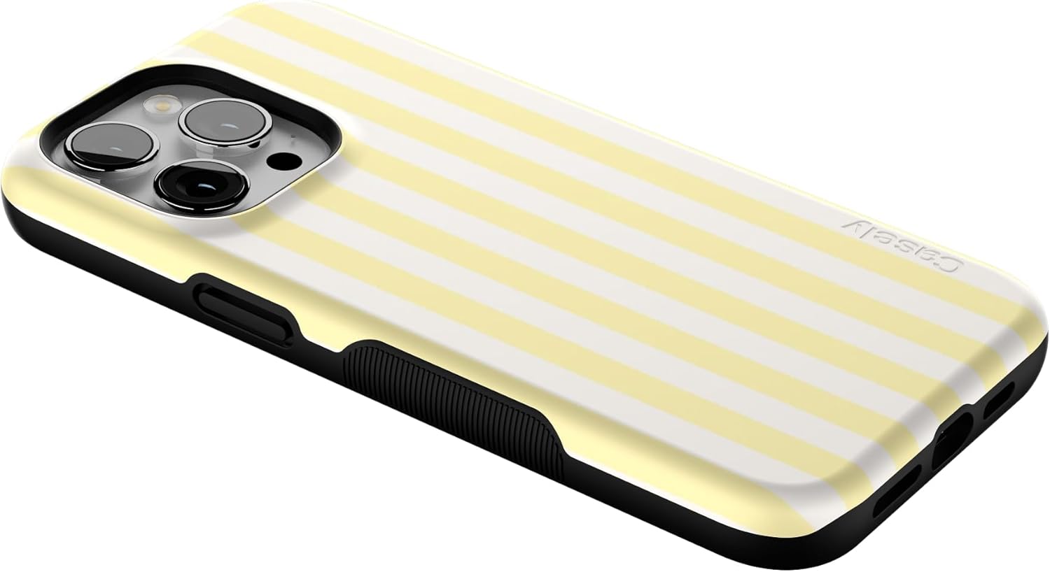 Casely iPhone 15 Pro Max Case | Butter Yellow Stripes | Sunday Best | Bold Protective Design | Compatible with MagSafe