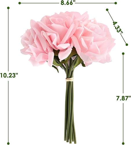 Miniatura 80 de Eyamumo Flores falsas, rosas artificiales de seda sintética al tacto real para decoración de bricolaje, fiesta de boda, decoración de oficina