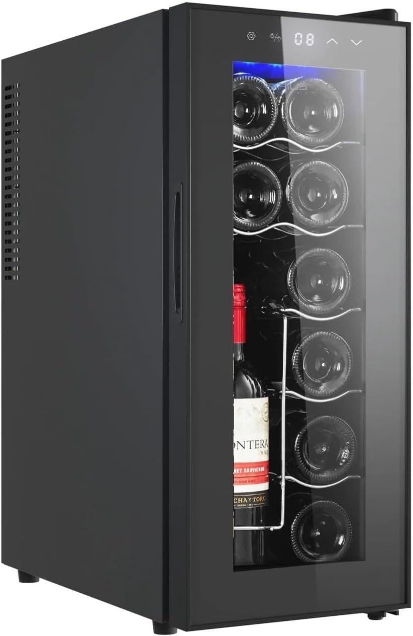 Lenoxx 12Bottle Wine Cellar Fridge Advanced Thermoelectric Cooling
