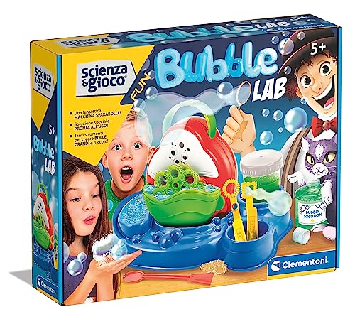 Clementoni - 19364 - Scienza e Gioco Fun - Bubble Lab - Macchina Bolle di Sapone, Gioco Scientifico 8 Anni, Laboratorio Bolle, Sparabolle, Esperimenti Scienza per Bambini - Made in Italy
