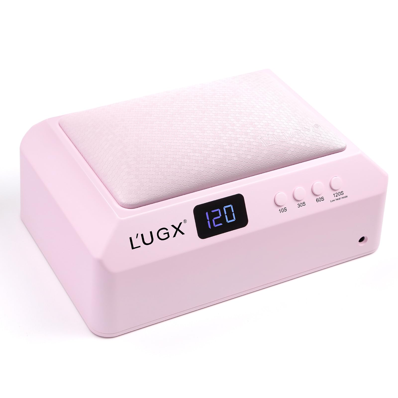 L'UGX Lampada professionale per polimerizzazione unghie per asciugatura smalto gel 72 W LED UV con cuscino bracciolo e vassoio retrattile, perfetta per manicure e pedicure in salone e a casa, rosa