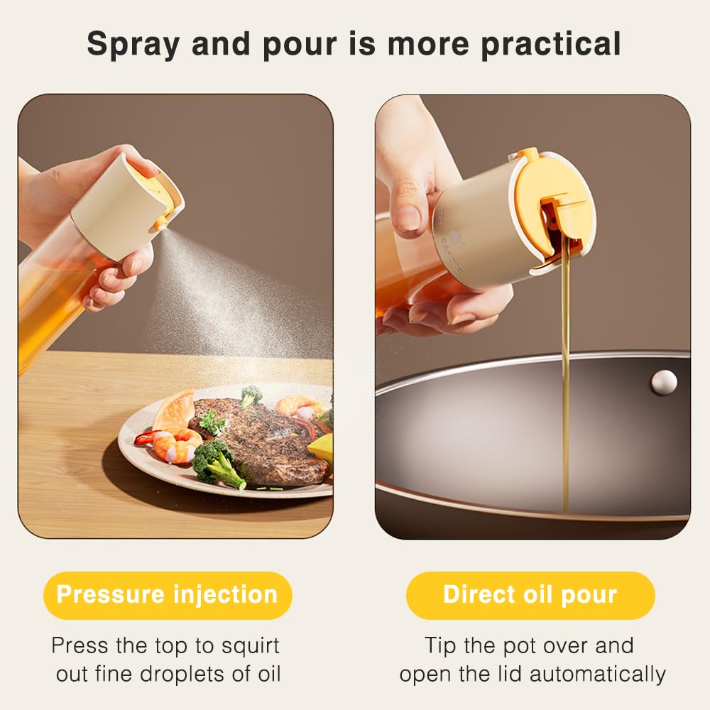 Flacon pulvérisateur d'huile en verre Daity 300 ml, distributeur d'huile de cuisine 2