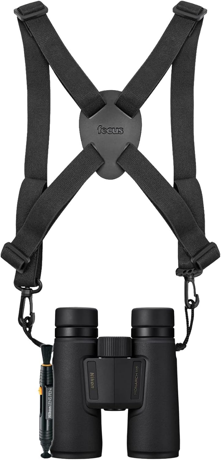 Nikon Monarch M5 8x42 Binocular Bundle with Nikon Lens Pen and Binocular Harness - Compact, Lightweight Binoculars for Adults Essentials for Hunting, Bird Watching, Hiking (3 Items)