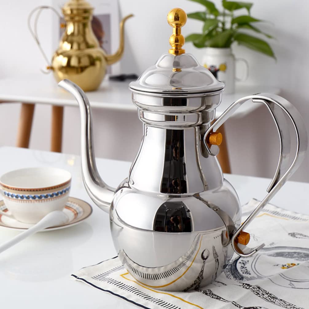 Arabski dzbanek do kawy Eid Mubarak Czajnik Cezve Dzbanek do kawy Mały czajnik do herbaty Wylewka Dzbanek do kawy Tureckie dzbanki do herbaty Czajnik aluminiowy Dzbanek typu „gęsia szyja” Metalowa s
