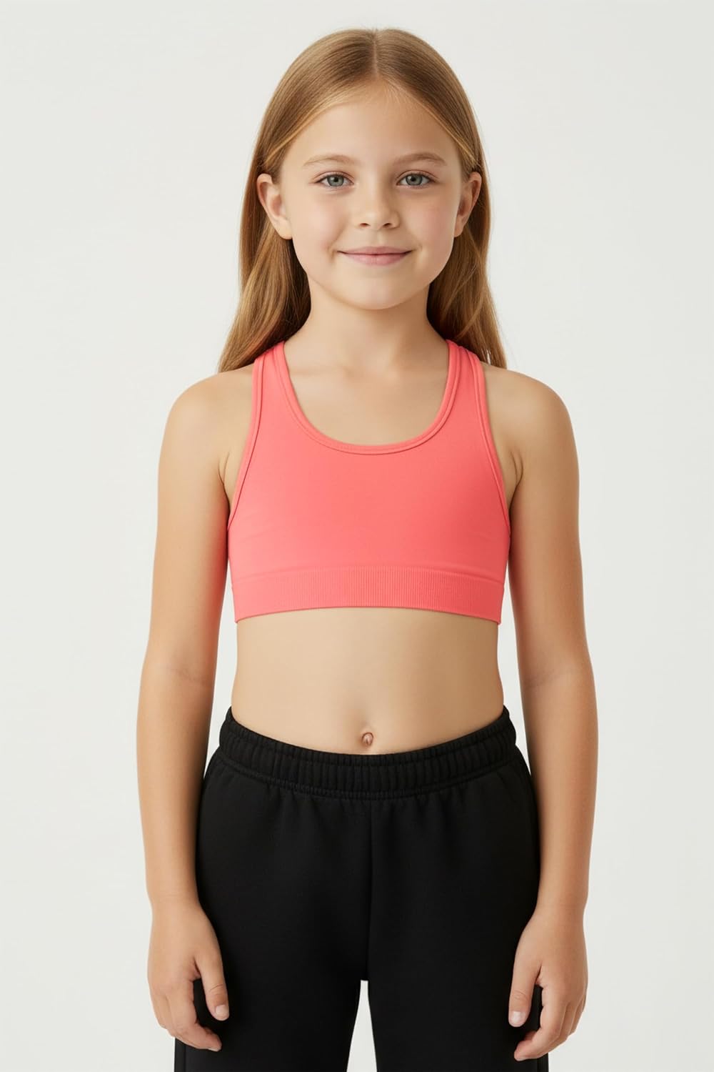 Kurve Girl’s Stretchy Crop Racerback Undershirt Training Sports Bra, UV Protective Fabric, UPF 50+, Made in USA, - Image 4