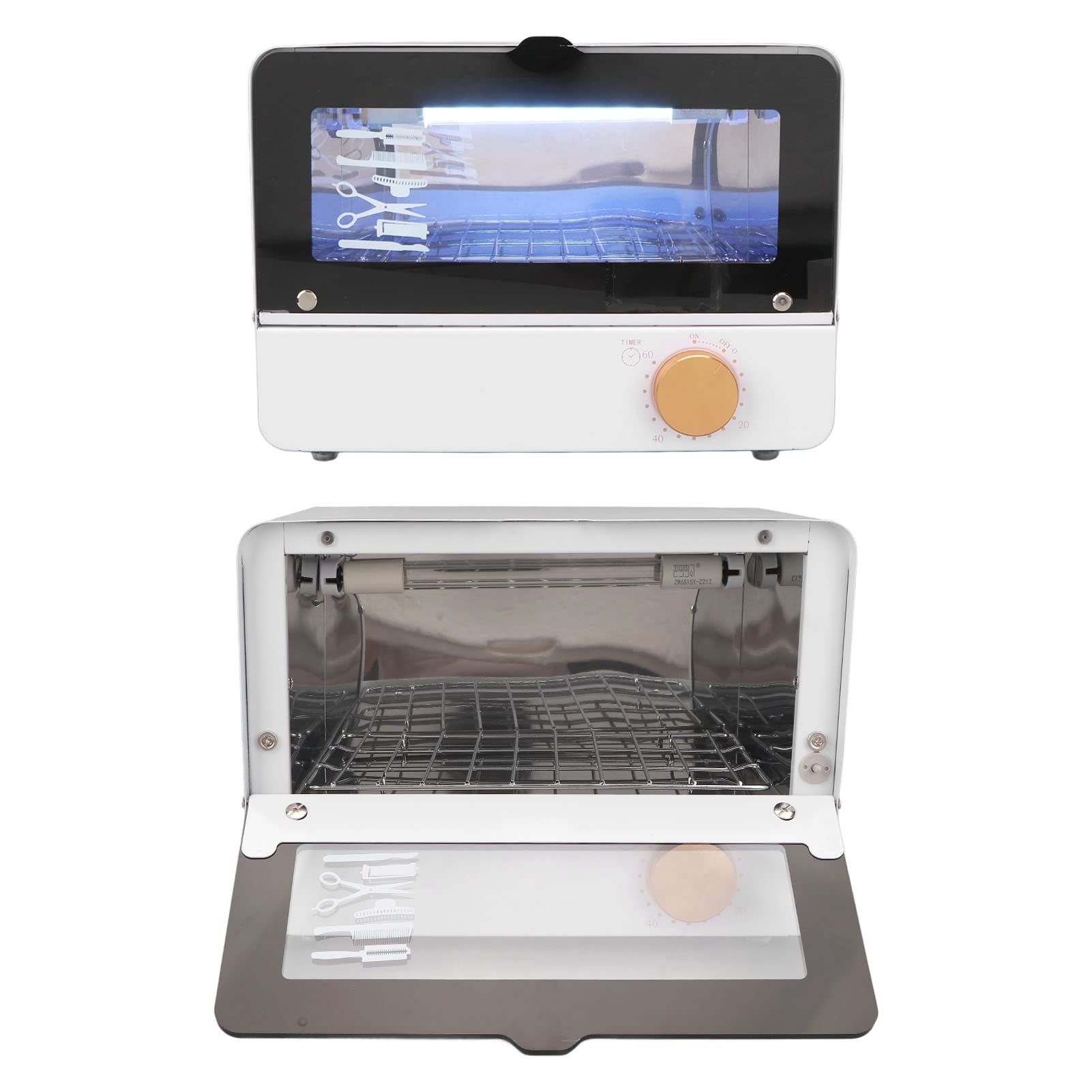 Caja de Gabinete de Limpieza UV de 6 L, Caja de Limpieza de Ozono Multifuncional Ajustable con Control de Sincronización con Doble UV y Ozono, para (Enchufe europeo 220V)