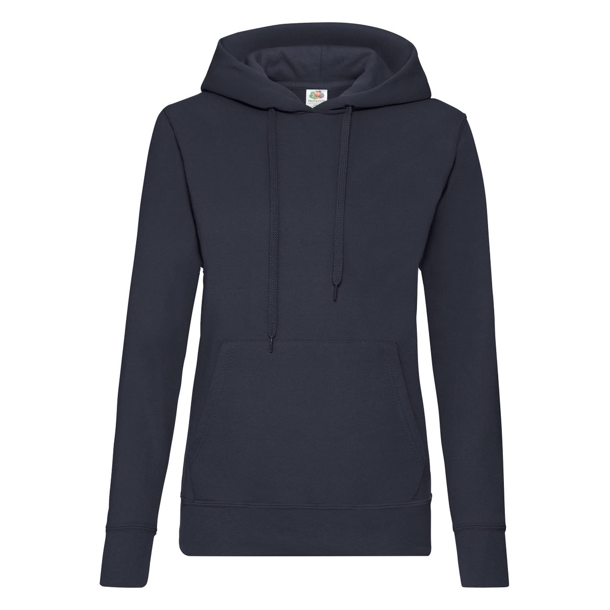 Fruit Of The Loom Women's Blue (Deep Navy) Lady Fit Hooded Sweatshirt/Hoodie (L) (Deep Navy) Large