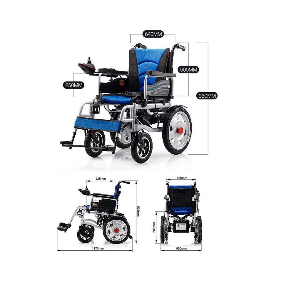 Silla de ruedas plegable ligera con inclinación ajustable y control de joystick, fácil de operar