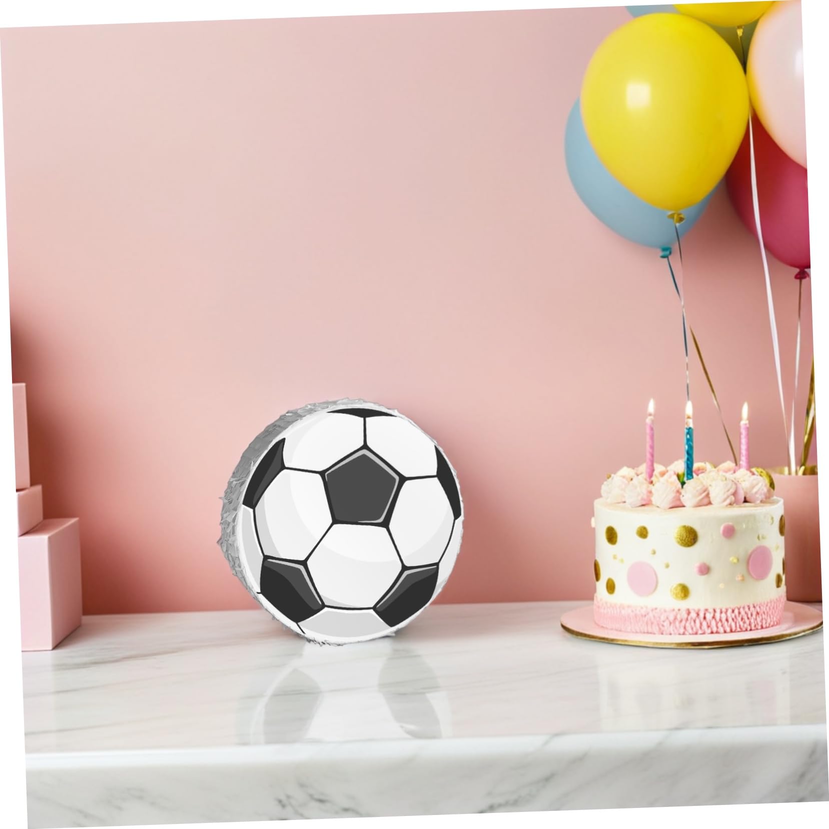 UKCOCO Piñata de Fútbol de Balón de Fútbol para Fiesta de Cumpleaños con Antifaz para Fiesta y Decoración Festiva