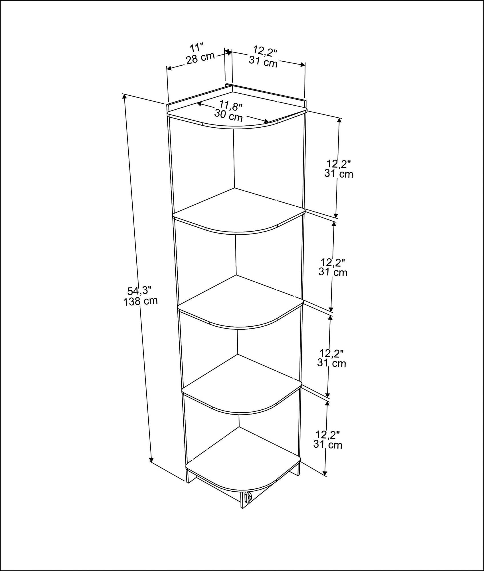 Hanah Home Bookshelf, Quercia, Taglia Unica