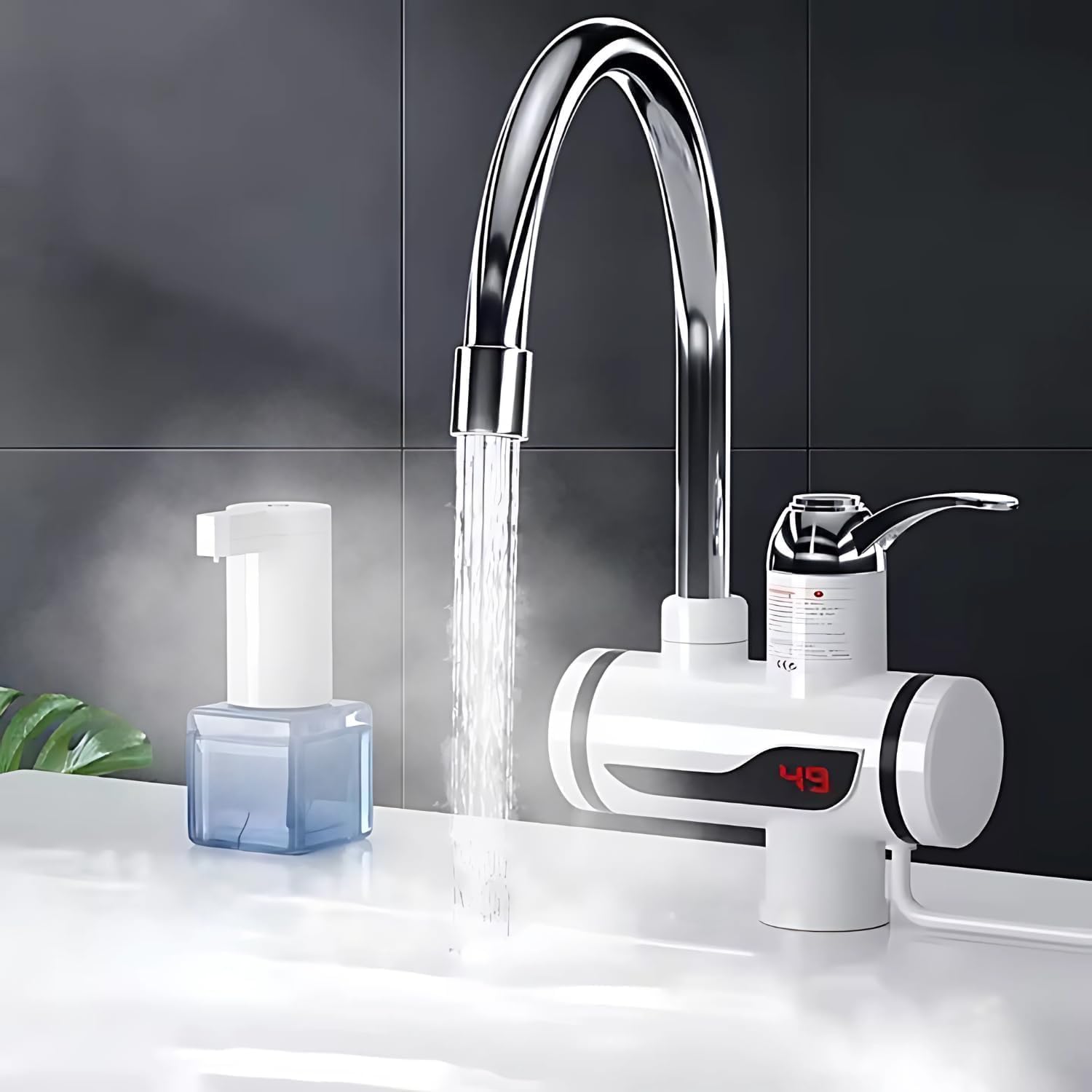 GISMO Instant Electric Hot Water Faucet with LED Temperature Display | 3000W Fast Heating Tap | Hot & Cold Mixer Faucet for Kitchen Sink | Digital Temperature | Energy Efficient Instant Heater Tap GISMO Instant Electric Hot Water Faucet with LED Temperature Display | 3000W Fast Heating Tap | Hot & Cold Mixer Faucet for Kitchen Sink | Digital Temperature | Energy Efficient Instant Heater Tap