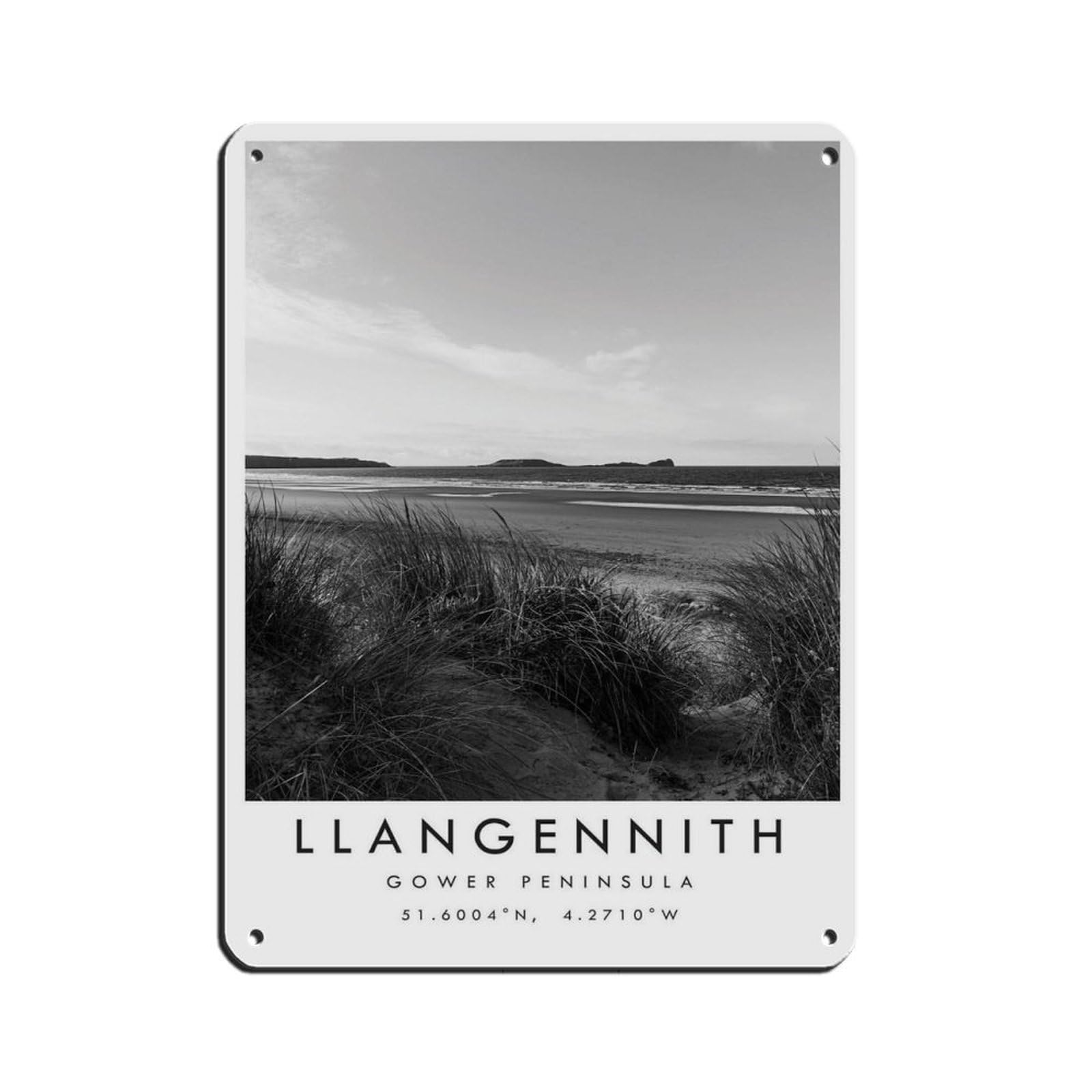 Llangennith Gower Travel,Gower Peninsula Retro Poster Metal Tin Sign Chic Art Retro Iron Painting Bar People Cave Cafe Family Garage Poster Wall Decoration 12x16inch(30x40cm)