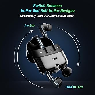 ACwO Dwots Fire ANC|India's First 4 in Ear Buds in 1 Case with ANC|70Hrs Battery|ANC&Transparency Mode|Bass&Theatre Modes|4 Mics Ai-Enc for Clear Calls|3D Spatial Audio, Wireless (Eclipse Black)