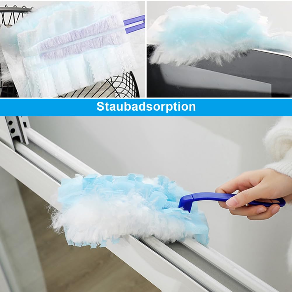 30 Stück Staubwedel Tücher mit 1 Handgriff, Staubmagnet Staubtuch, Staubtuch Nachfüllung, Reinigungsstaub Staubtuch Nachfüllung, Staubmagnet für Staub Schmutz Tierhaare, pdn0083