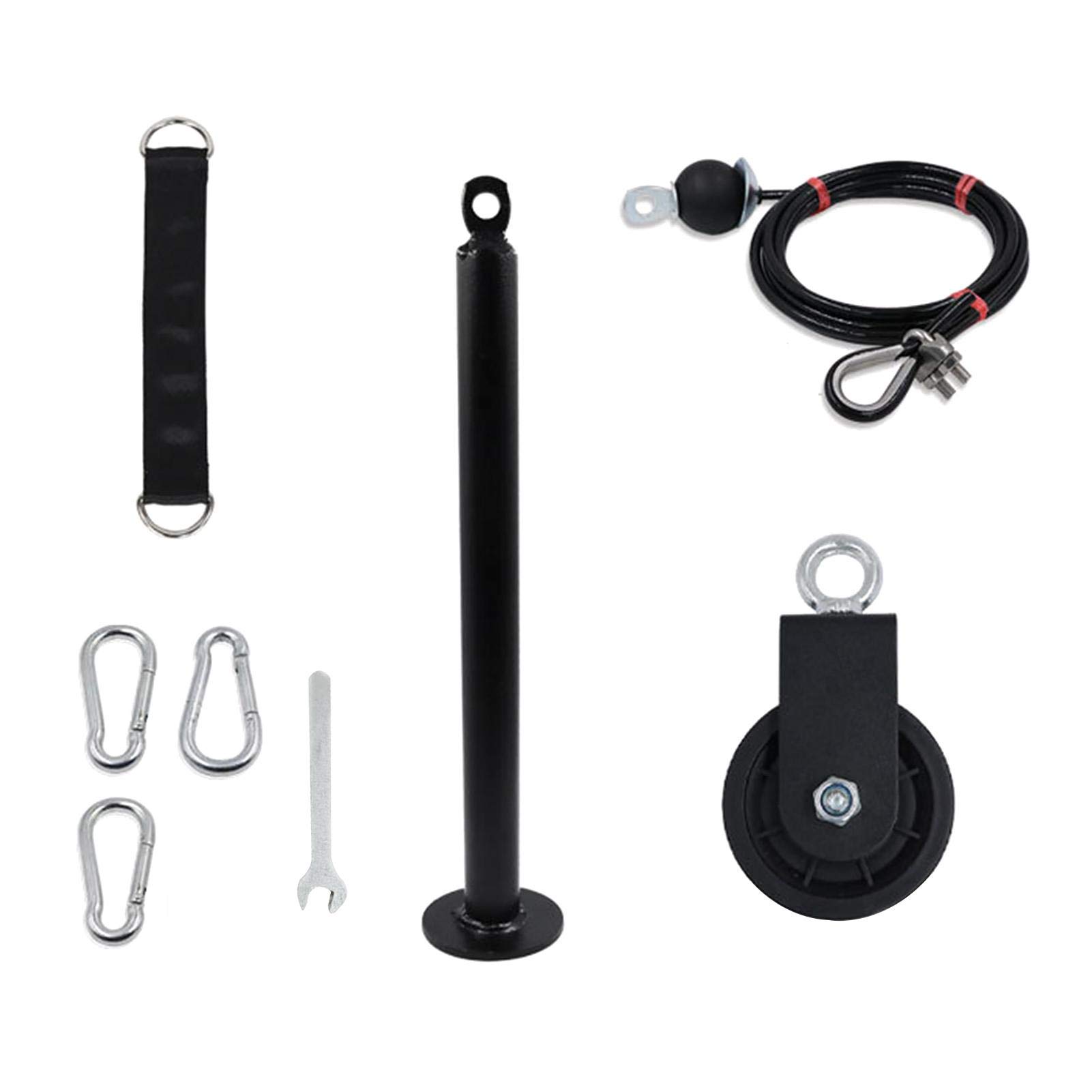 Lift Pulley System Pull Down Machine, Pulley Cable Machine with Weight Tray for Triceps Pull Down, Cable Pulley Attachments System Gym Pull Down Machine with Double Safety Belt