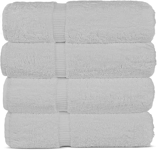 Miniatura 6 de Juego de toallas turcas de 100 % algodón, absorbentes, duraderas, suaves y esponjosas, toallas de baño para hotel y spa (blanco, toalla de baño