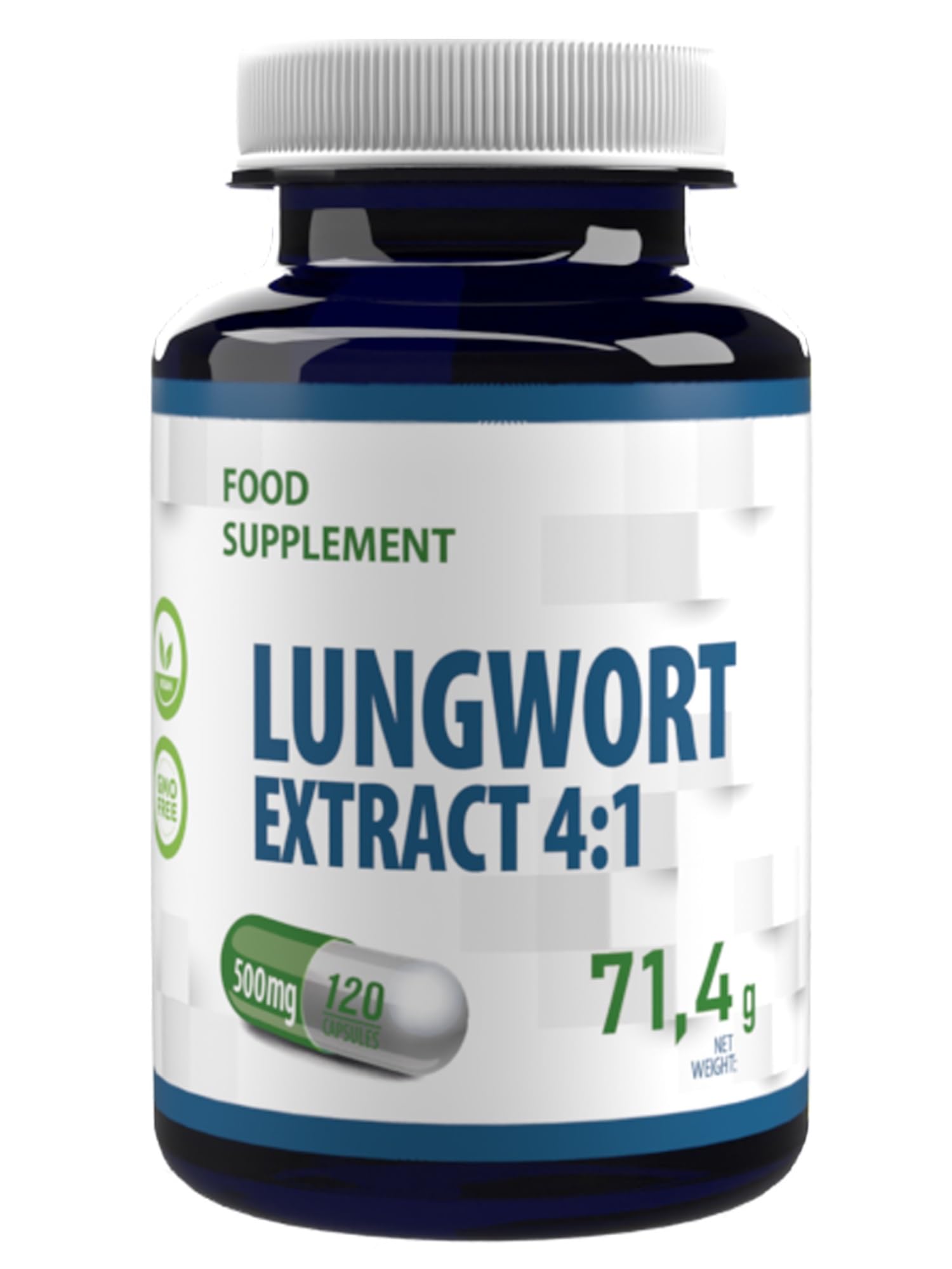Hepatica Lungwort (Pulmonaria) 2,000mg | 4:1 Extract (500mg) | 120 Vegan Capsules | High Strength Lung Support, Respiratory Cleanse & Detox | 3rd Party Lab Tested