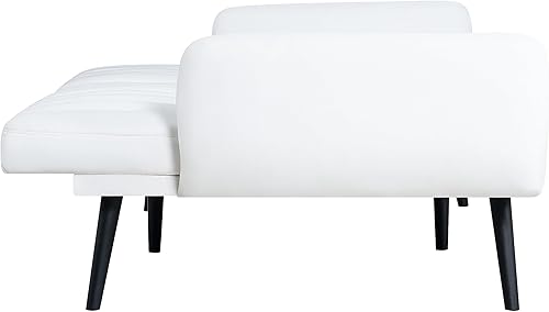 Miniatura 7 de Naomi Home Raven - Sofá cama futón moderno, sofá convertible con respaldo dividido de lino para sala de estar, sofá cama moderno de mediados de