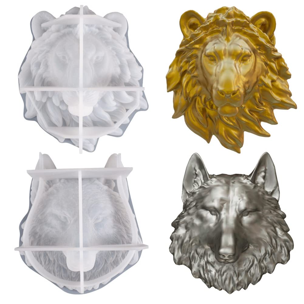 Lot De 3 Moules En Silicone Lions - Plaques Murales Décoratives