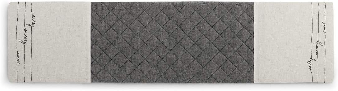 DEMDACO Salty Savory Sweet Slate Grey 30 x 8 Cotton Blend Fabric Double Oven Mitt