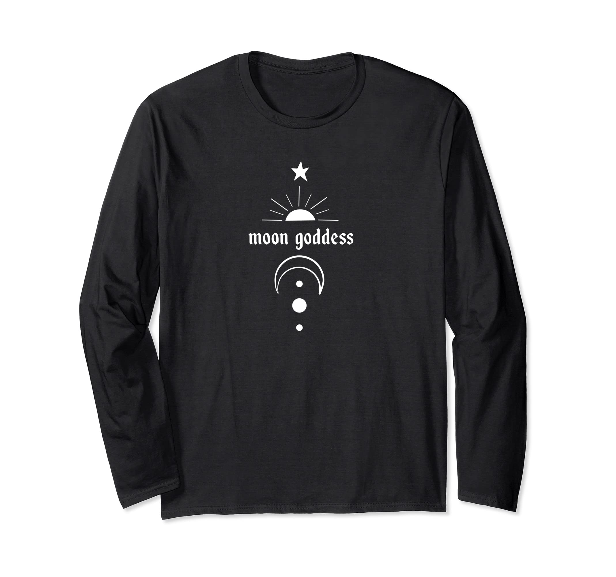 Moon goddess new age moon phase spiritual magic Long Sleeve T-Shirt, Black