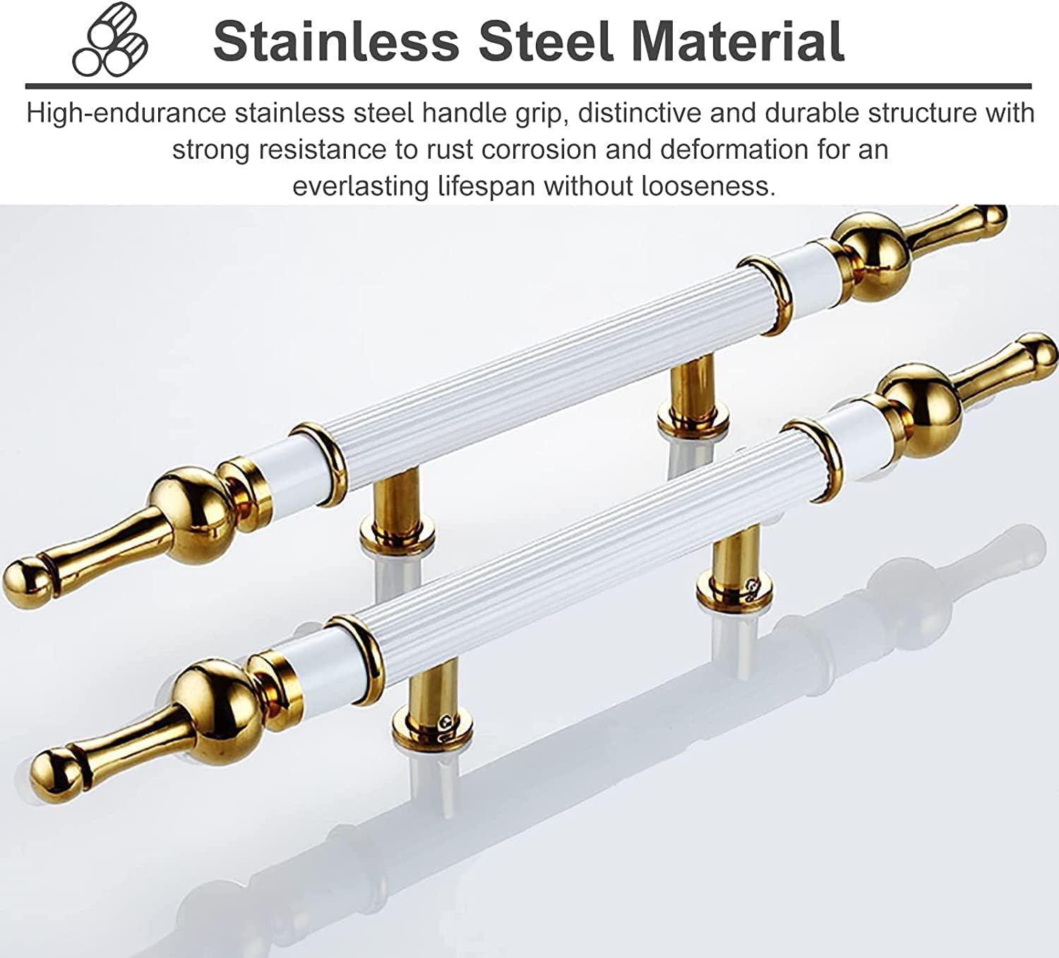 Cabinet Door Handles,Cabinet Pulls, Door Pull,Door Pull Heavy Duty Barn Door Handle Hotel Hall KTV & Bar Coffee Shop Antique Push Pull Handle Interior Exterior Round Door Pull Handle Stainless Steel(G
