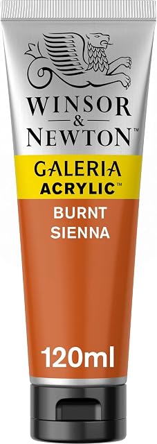 Winsor & Newton 2131074 Galeria farba akrylowa, wysoka pigmentacja, światłotrwała, konsystencja masła, 120ml tuba - Burnt Sienna